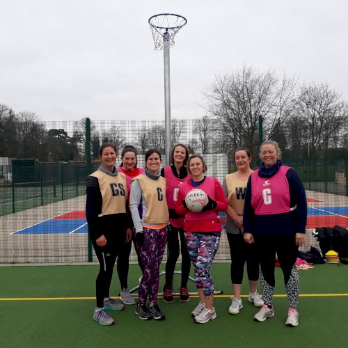 Group of women with a netball